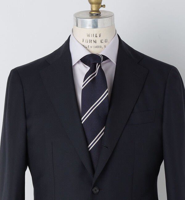 SHIPS「SHIPS: シルク ネイビー ガルザ ソリッド/ストライプ/コモン ネクタイ」|ネクタイ・蝶ネクタイ|ネイビー