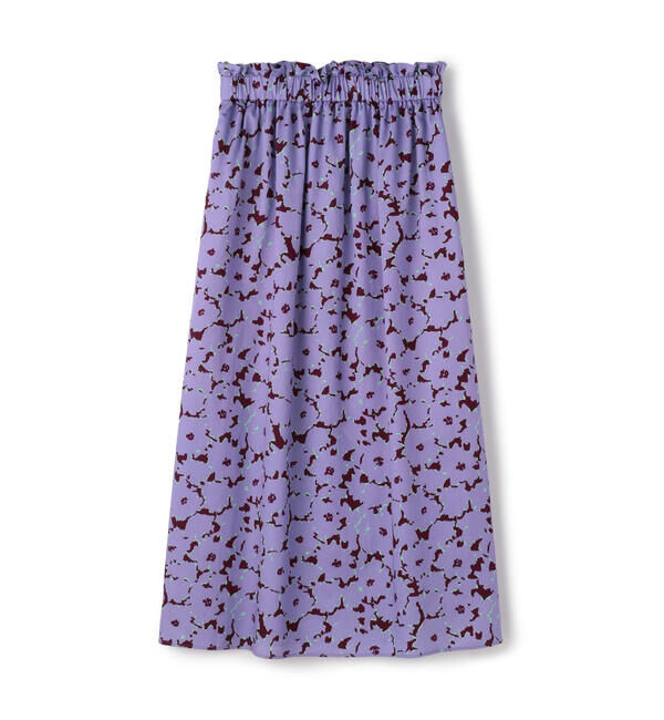 Ballsey「スプレッドフラワープリント ウエストギャザーミディスカート」|フレア|