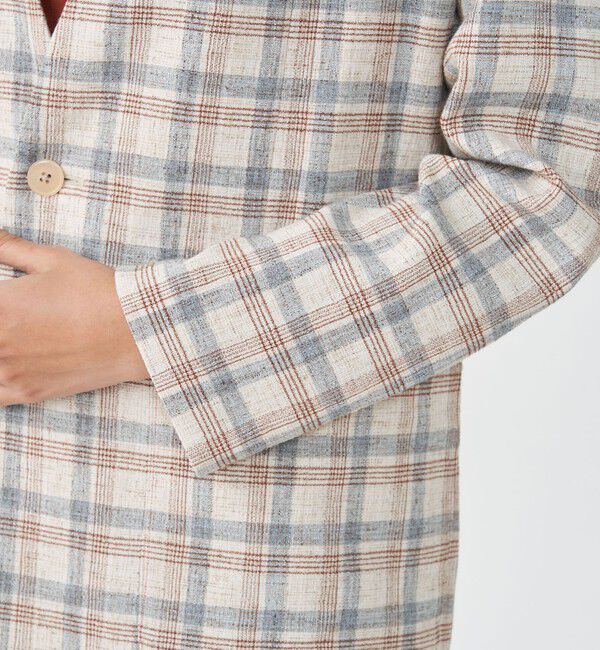 MACPHEE「ツイードチェック ノーカラージャケット」|ノーカラージャケット|