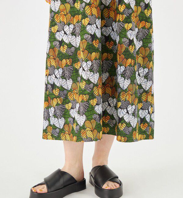 MACPHEE「アフリカンプリント キーネックワンピース」|ワンピース|