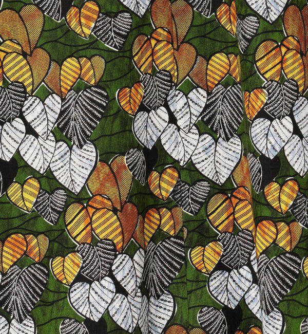 MACPHEE「アフリカンプリント キーネックワンピース」|ワンピース|