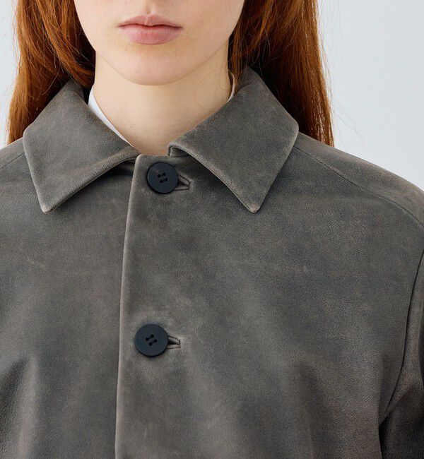 GALERIE VIE「ビンテージラムレザー サドルスリーブブルゾン」|ブルゾン・スタジャン|