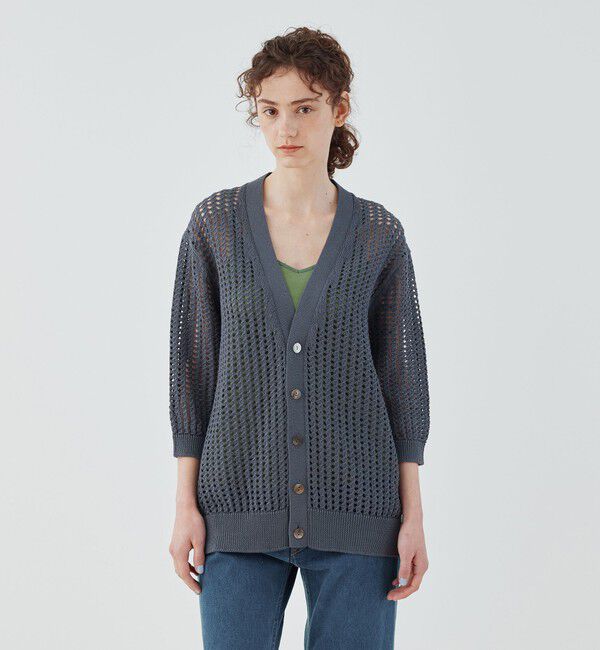 GALERIE VIE「オープンワークコットン Vネックカーディガン」|カーディガン|