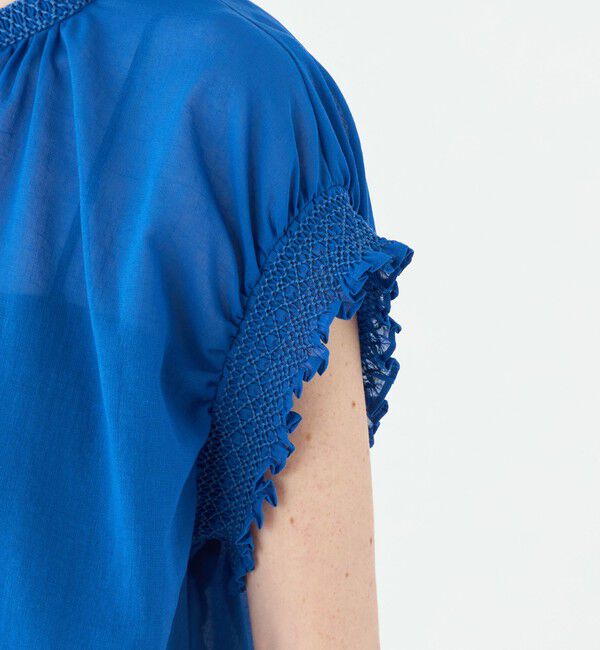 Ballsey「コットンクレープ スタンドカラーブラウス」|シャツ・ブラウス|