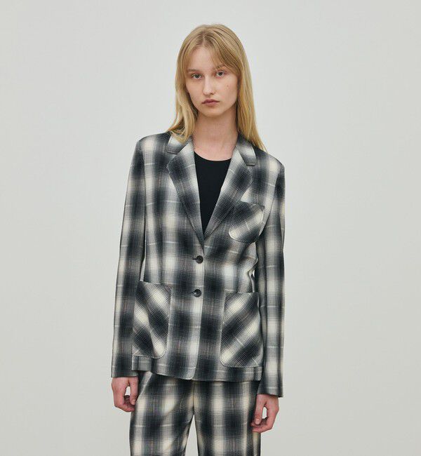 DES PRES「アキハ オンブレーチェック  シングルジャケット」|テーラードジャケット|