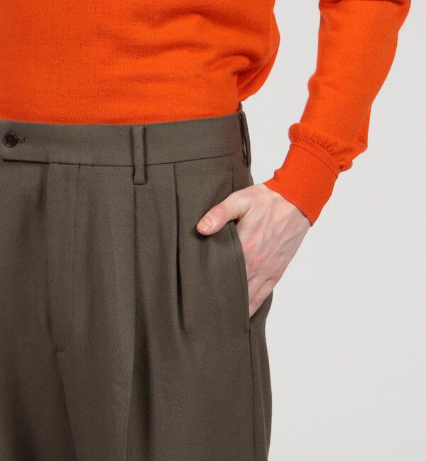 TOMORROWLAND MENS「ドライウールツイル 2プリーツワイドストレートバレルパンツ」|スラックス|