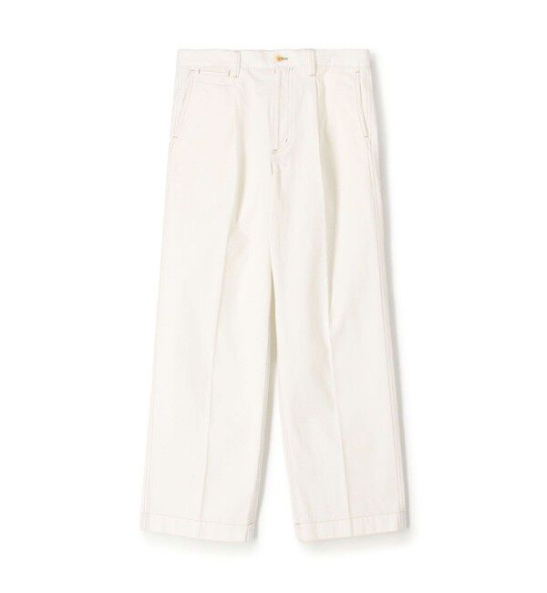 TOMORROWLAND MENS「9.5OZコットンデニム 1プリーツバレルパンツ」|デニム|11 ホワイト