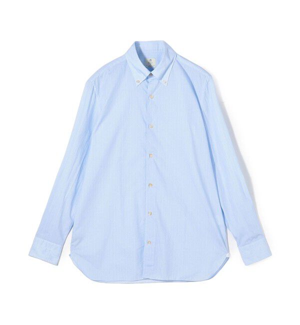 TOMORROWLAND MENS「【別注】LUIGI BORRELLI GABLE コットンプリント ボタンダウンシャツ」|シャツ・ブラウス|12 ライトブルー系