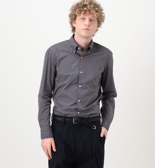 TOMORROWLAND MENS「【別注】LUIGI BORRELLI GABLE コットンプリント ボタンダウンシャツ」|シャツ・ブラウス|