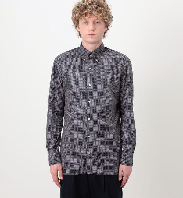 TOMORROWLAND MENS「【別注】LUIGI BORRELLI GABLE コットンプリント ボタンダウンシャツ」|シャツ・ブラウス|