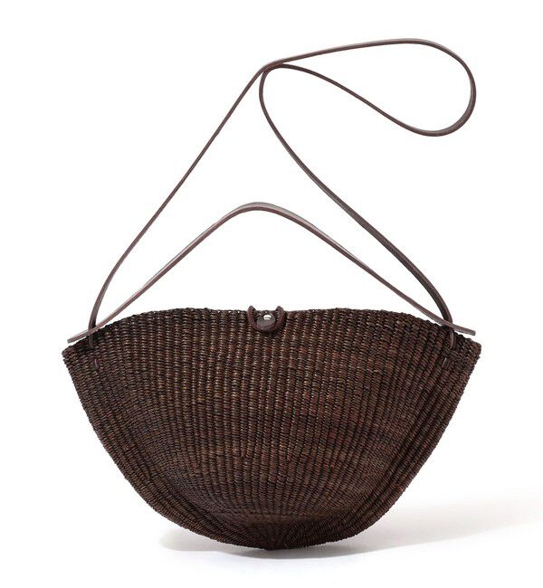 TOMORROWLAND GOODS「INES BRESSAND MEDIUM WALNUT ショルダーバッグ」|かごバッグ|49 ダークブラウン