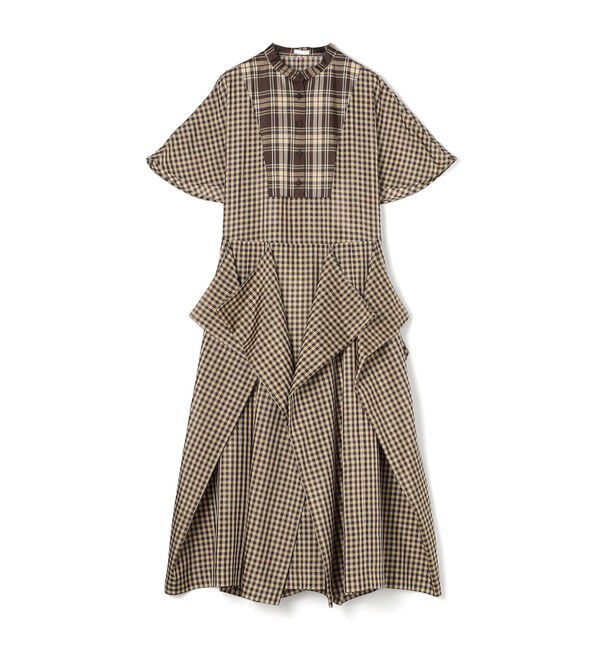TOMORROWLAND BUYING WEAR「TELMA Square チェック ワンピース」|ワンピース|48 ダークブラウン系