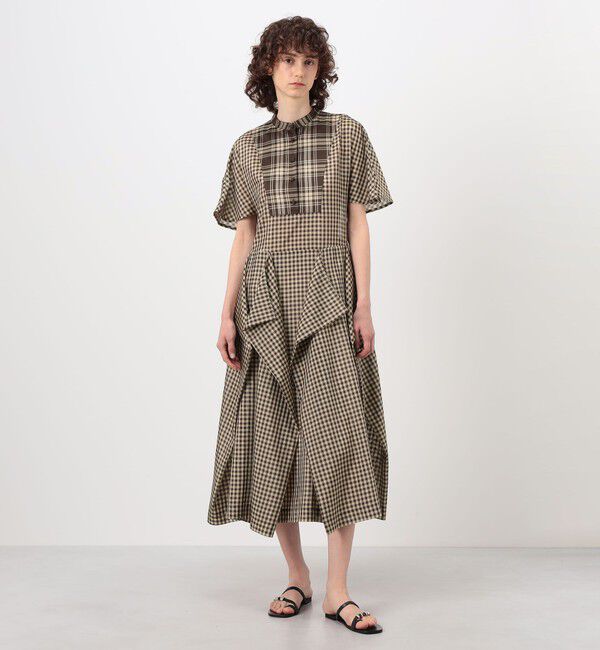 TOMORROWLAND BUYING WEAR「TELMA Square チェック ワンピース」|ワンピース|