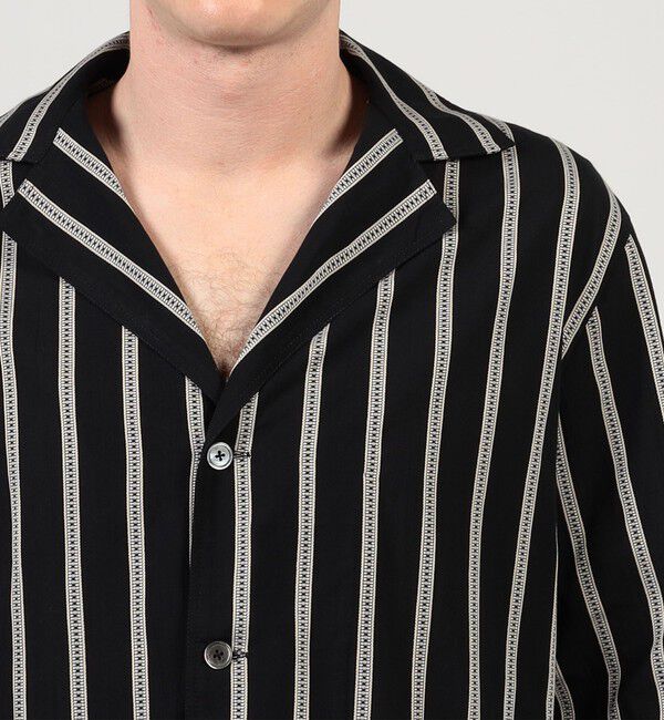 TOMORROWLAND MENS「【別注】Salvatore Piccolo CUBA コットンストライプ オープンカラー ハーフスリーブシャツ」|シャツ・ブラウス|