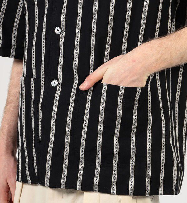 TOMORROWLAND MENS「【別注】Salvatore Piccolo CUBA コットンストライプ オープンカラー ハーフスリーブシャツ」|シャツ・ブラウス|