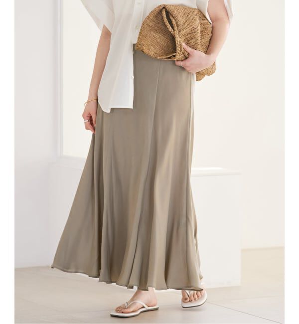 Plage「《追加》Washable Fibril ロングスカート」|スカート|ベージュ A