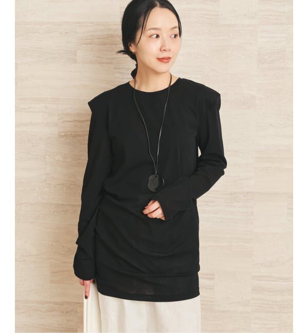 Plage「《追加予約》SQUARE SHOULDER Tシャツ 2」|Tシャツ・カットソー|ブラック