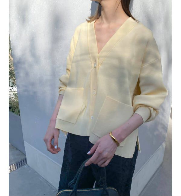 SLOBE IENA「《WEB・一部店舗限定/追加》スムースニットカーディガン」|カーディガン|イエロー