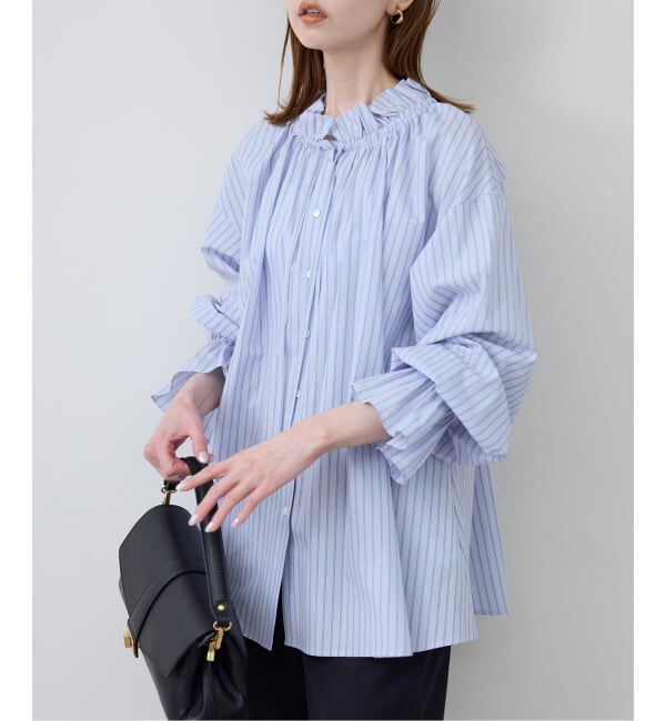 SLOBE IENA「《追加》タイプライターフリルブラウス」|シャツ・ブラウス|