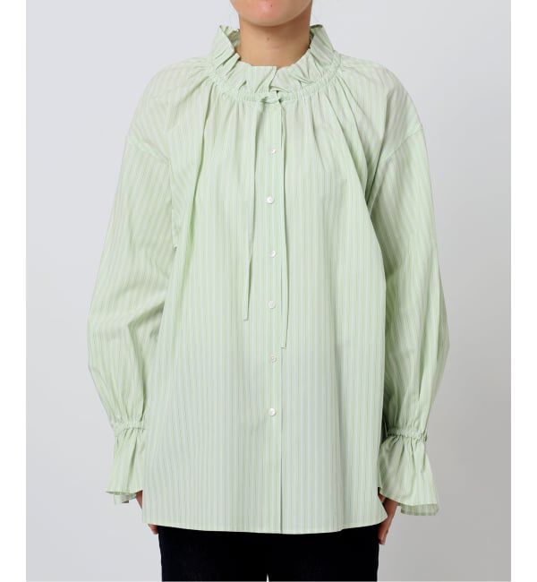 SLOBE IENA「《追加》タイプライターフリルブラウス」|シャツ・ブラウス|