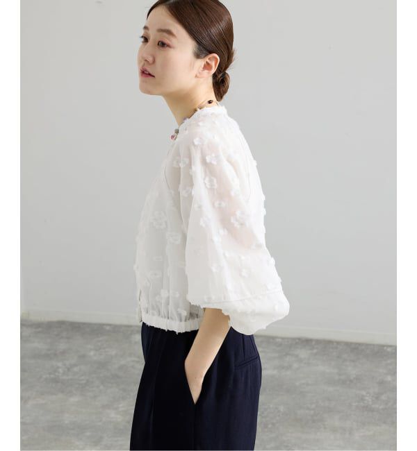 IENA「フラワージャガードボリュームブラウス」|シャツ・ブラウス|