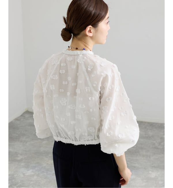 IENA「フラワージャガードボリュームブラウス」|シャツ・ブラウス|