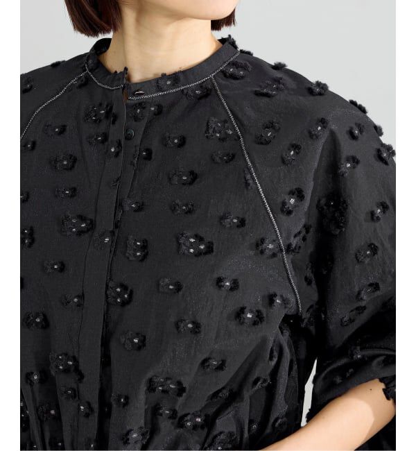 IENA「フラワージャガードボリュームブラウス」|シャツ・ブラウス|