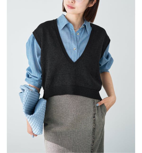 IENA「コットンwashiニットベスト」|ベスト・ジレ|