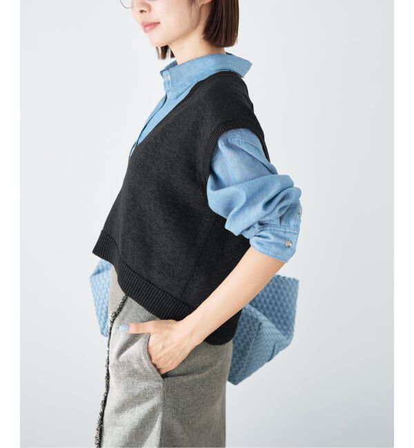 IENA「コットンwashiニットベスト」|ベスト・ジレ|