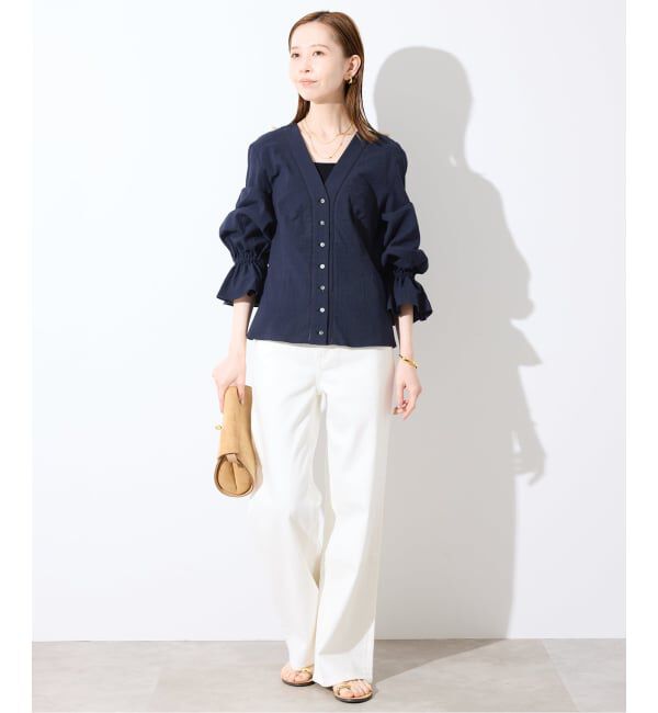 SLOBE IENA「Vネックフレアスリーブブラウス」|シャツ・ブラウス|