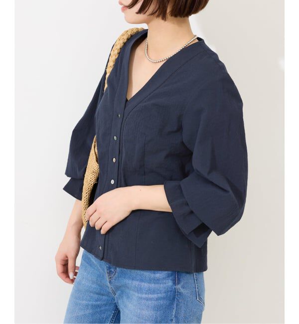 SLOBE IENA「Vネックフレアスリーブブラウス」|シャツ・ブラウス|