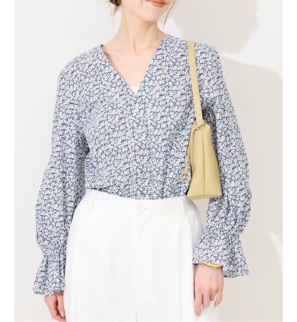 SLOBE IENA「Vネックフレアスリーブブラウス」|シャツ・ブラウス|