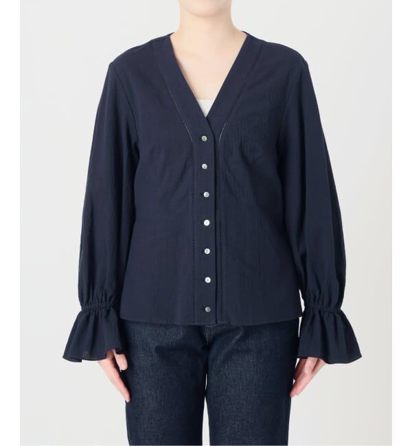 SLOBE IENA「Vネックフレアスリーブブラウス」|シャツ・ブラウス|