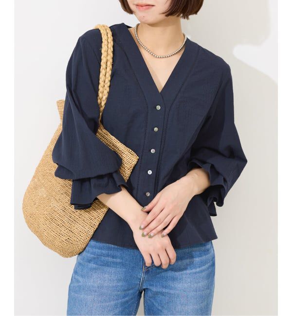 SLOBE IENA「Vネックフレアスリーブブラウス」|シャツ・ブラウス|