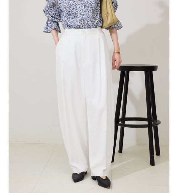 SLOBE IENA「《3サイズ展開》ワンタックバレルスラックス」|スラックス|