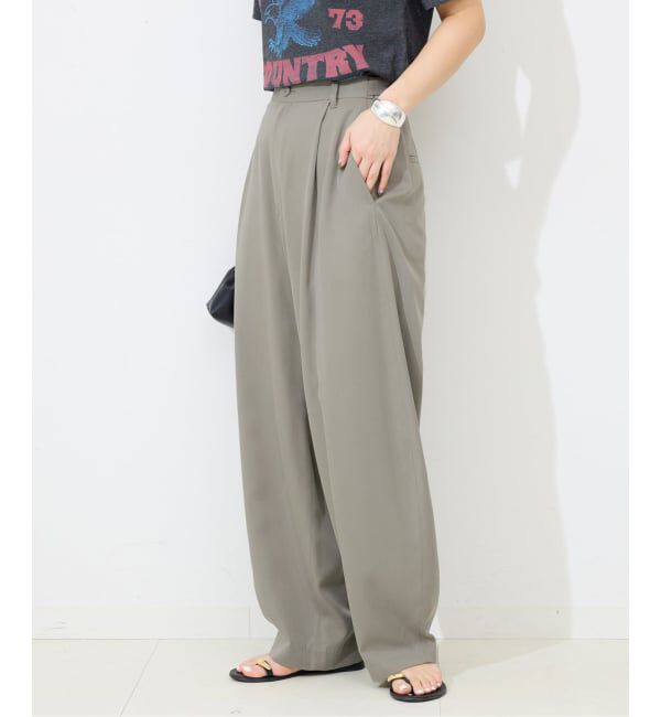 SLOBE IENA「《3サイズ展開》ワンタックバレルスラックス」|スラックス|