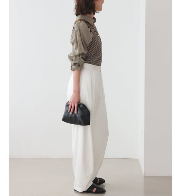 SLOBE IENA「《3サイズ展開》ワンタックバレルスラックス」|スラックス|