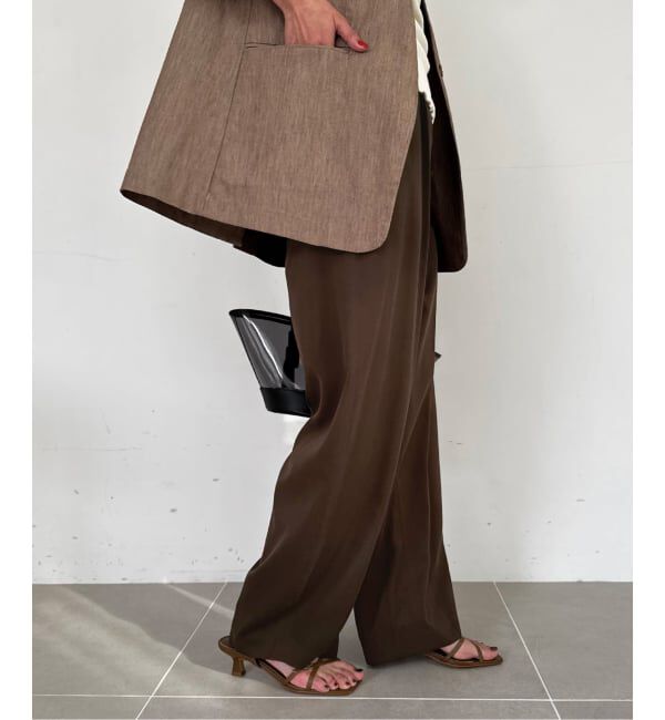 SLOBE IENA「《3サイズ展開》ワンタックバレルスラックス」|スラックス|