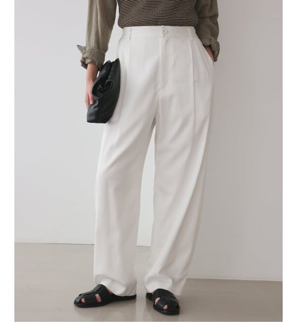 SLOBE IENA「《3サイズ展開》ワンタックバレルスラックス」|スラックス|