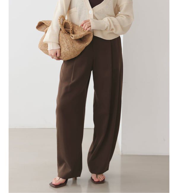 SLOBE IENA「《3サイズ展開》ワンタックバレルスラックス」|スラックス|ブラウン