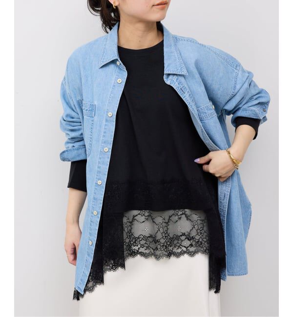 SLOBE IENA「《追加》レースコンビカットソー2」|Tシャツ・カットソー|