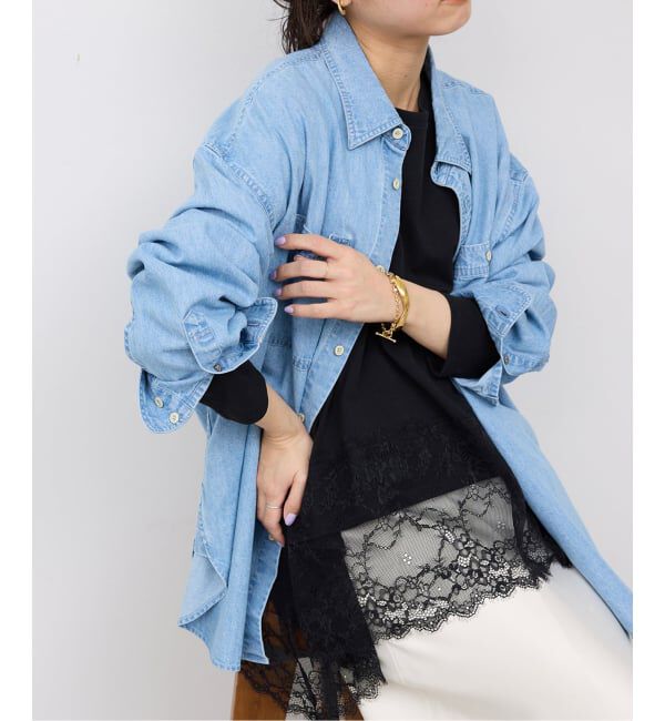 SLOBE IENA「《追加》レースコンビカットソー2」|Tシャツ・カットソー|