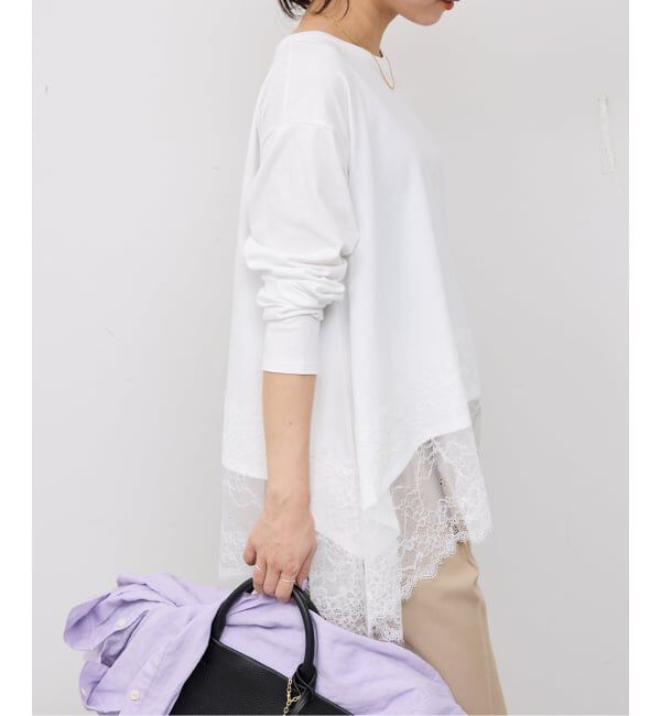 SLOBE IENA「《追加》レースコンビカットソー2」|Tシャツ・カットソー|