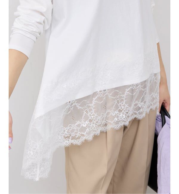 SLOBE IENA「《追加》レースコンビカットソー2」|Tシャツ・カットソー|