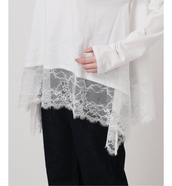 SLOBE IENA「《追加》レースコンビカットソー2」|Tシャツ・カットソー|