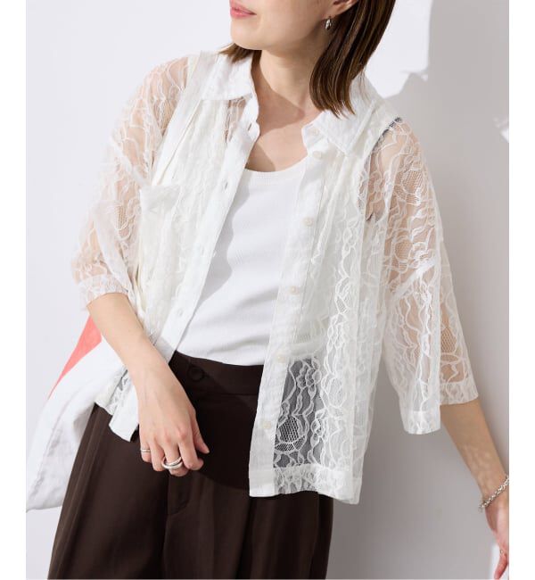 SLOBE IENA「《予約》BAGMATI/バグマティ レースシャツ」|シャツ・ブラウス|