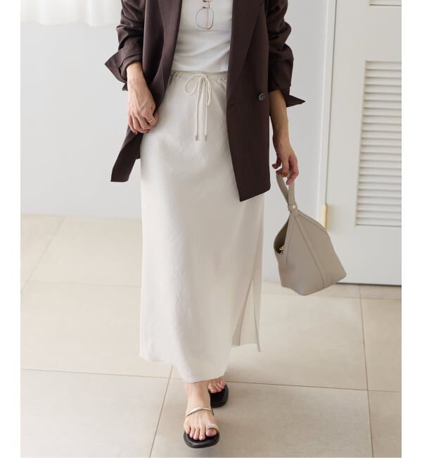 IENA「《追加》アンティークサテン イージースカート」|スカート|