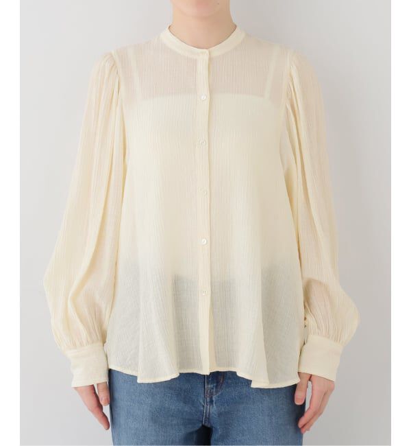 SLOBE IENA「ストライプ楊柳ジャカードブラウス」|シャツ・ブラウス|ナチュラル