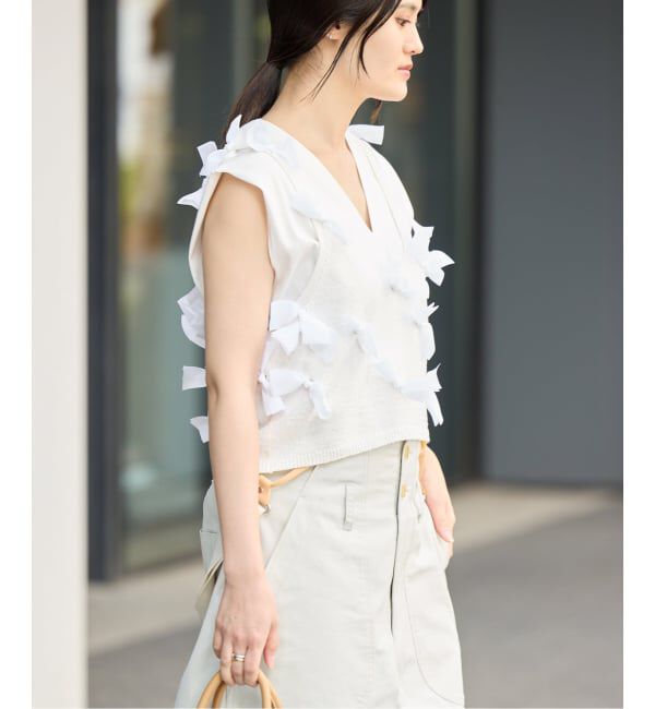 IENA「bowタンクニット」|ニット・セーター|ホワイト