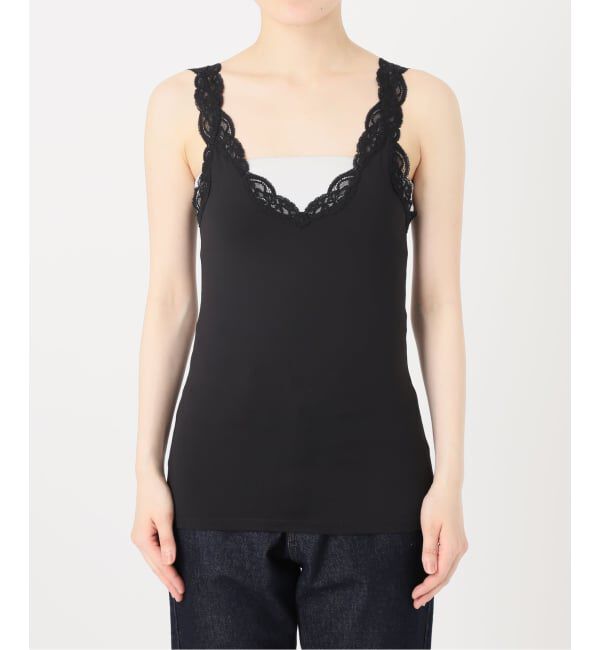 SLOBE IENA「ONLY HEARTS/オンリーハーツ レースタンク 41840L」|タンクトップ|ブラック
